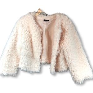 Tacera | faux fur open front cardigan | NWT